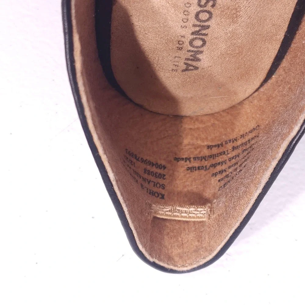 Sonoma Goods For Life Sandals Womens 8 Black Woven‎ D'Orsay Slip On Flats